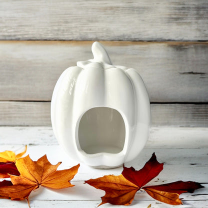 White Ceramic Pumpkin Wax Burner