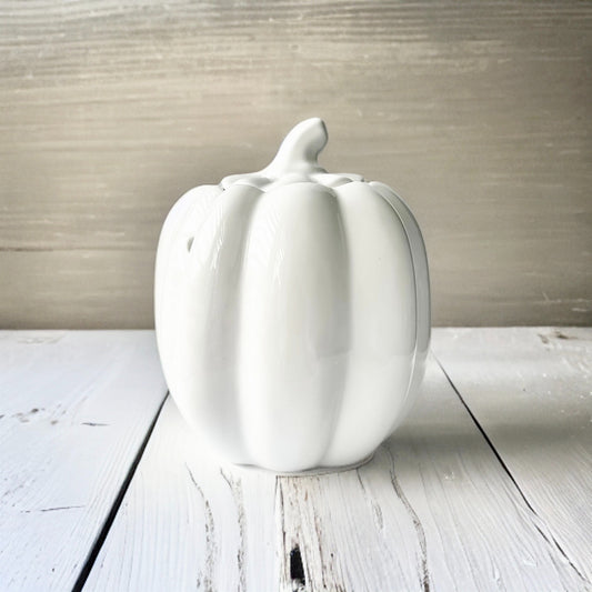 White Ceramic Pumpkin Wax Burner