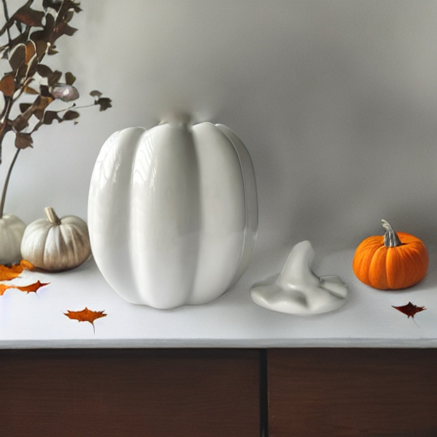 White Ceramic Pumpkin Wax Burner