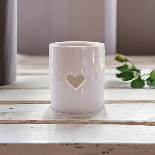 Ceramic Heart Decal T-light Holder